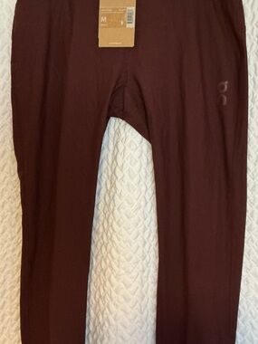 On Running Maroon Slim Track Joggers
